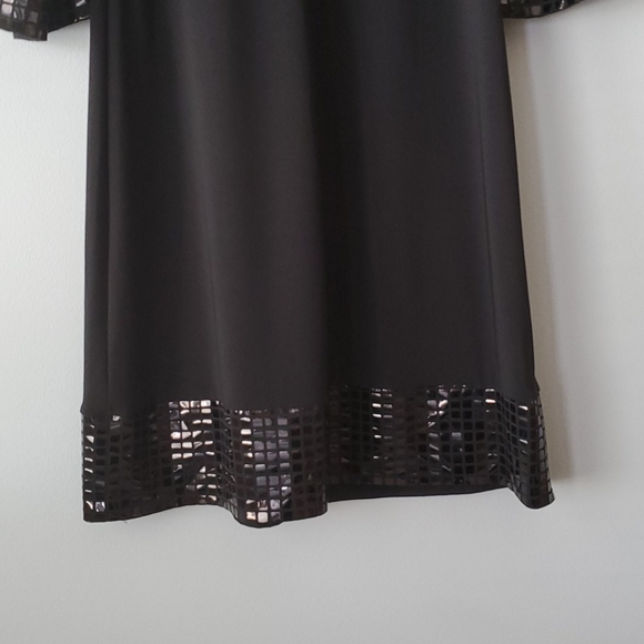 Blue Sage Black Scoop Neck Metallic Shift Mini Dress NWOT Womens Medium - Picture 6 of 8